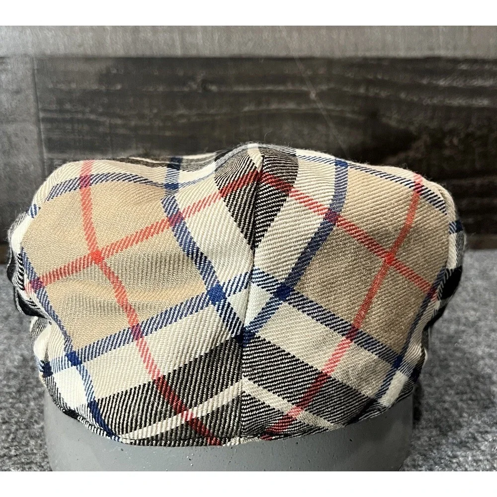 Highlander by Lochcarron Camel Tartan Barnton Flat 100% Wool Cap Scotland XL